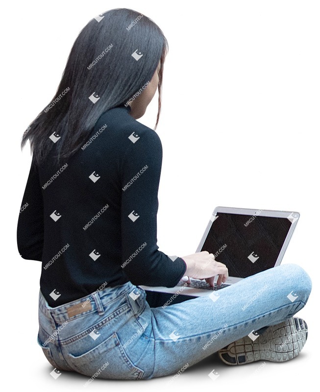 Woman with a computer learning photoshop people (10858)