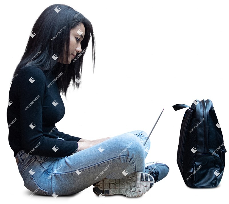 Woman with a computer learning photoshop people (10857)