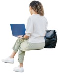 Woman with a computer learning person png (12968) | MrCutout.com - miniature