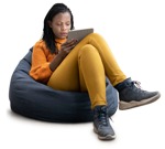 Woman with a computer lying png people (12547) - miniature