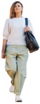 Woman with a computer walking people png (11028) - miniature