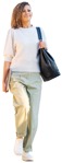Woman with a computer walking people png (11027) | MrCutout.com - miniature