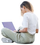 Woman with a computer writing people png (11017) | MrCutout.com - miniature