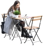 Woman with a newspaper drinking coffee people png (10829) | MrCutout.com - miniature
