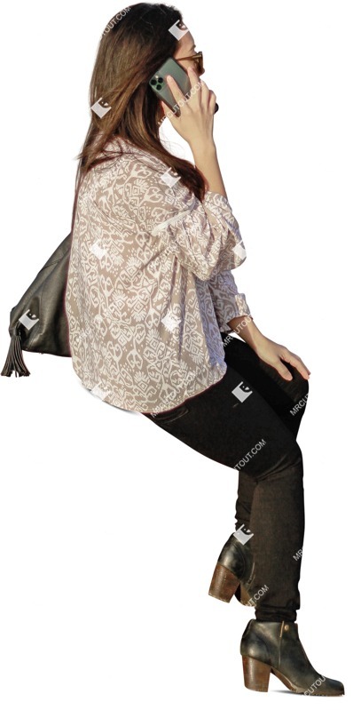 Woman with a smartphone cut out people (7340)
