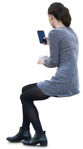 Woman with a smartphone cut out people (10673) - miniature
