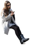 Woman with a smartphone human png (10736) | MrCutout.com - miniature