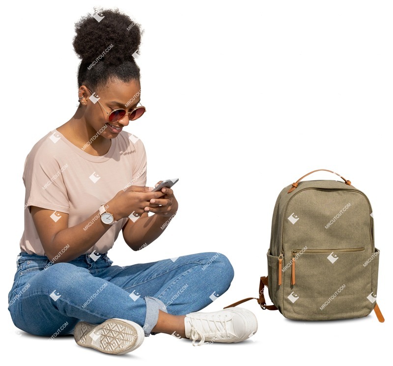 Woman with a smartphone human png (11924)