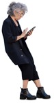 Woman with a smartphone human png (15245) - miniature
