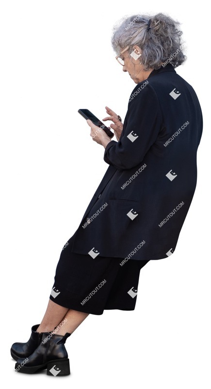 Woman with a smartphone human png (15895)