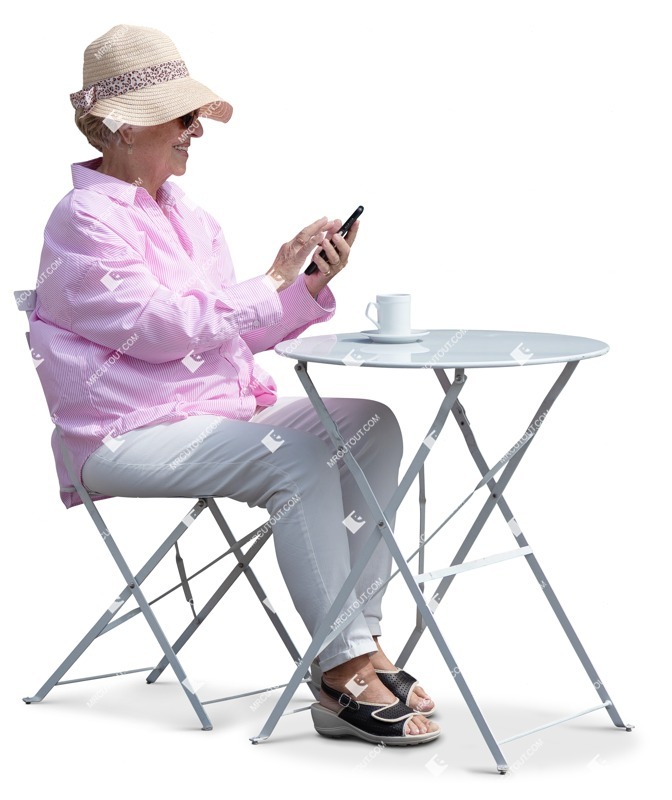 Woman with a smartphone cut out people (18568)