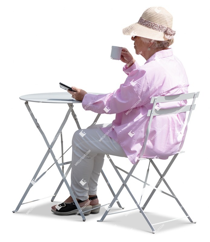 Woman with a smartphone cut out people (18567)