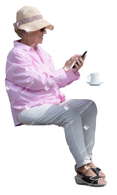 Woman with a smartphone cut out pictures (17903)