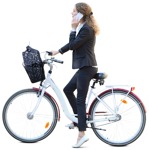 Cut out people - Woman With A Smartphone Cycling 0004 | MrCutout.com - miniature