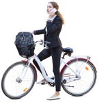 Cut out people - Woman With A Smartphone Cycling 0005 | MrCutout.com - miniature