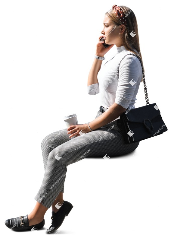 Woman with a smartphone drinking coffee entourage people (8526)