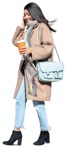 Cut out people - Woman With A Smartphone Drinking Coffee 0012 | MrCutout.com - miniature