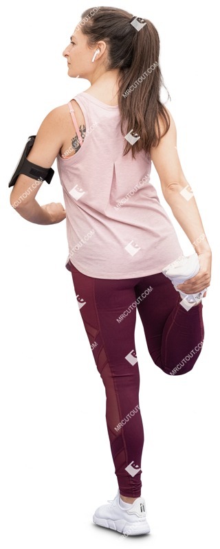 Woman with a smartphone jogging cut out pictures (12966)