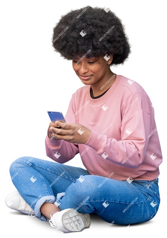 Woman with a smartphone playing photoshop people (13913)