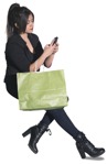 Woman with a smartphone shopping people png (1800) - miniature