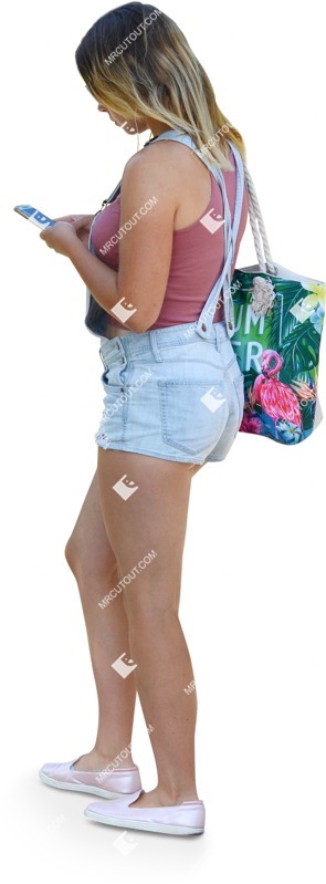 Woman with a smartphone shopping people png (7251)
