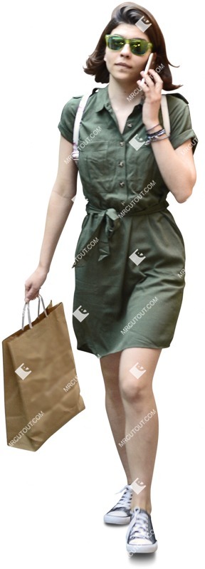 Woman with a smartphone shopping person png (6070)