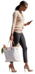 Woman with a smartphone shopping person png (9666) - miniature