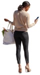 Woman with a smartphone shopping person png (9668) - miniature