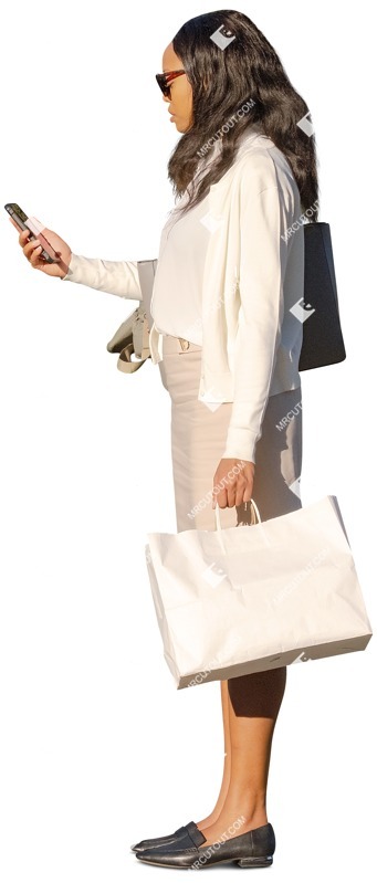 Woman with a smartphone shopping people png (11340)