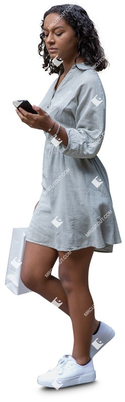 Woman with a smartphone shopping people png (10070)