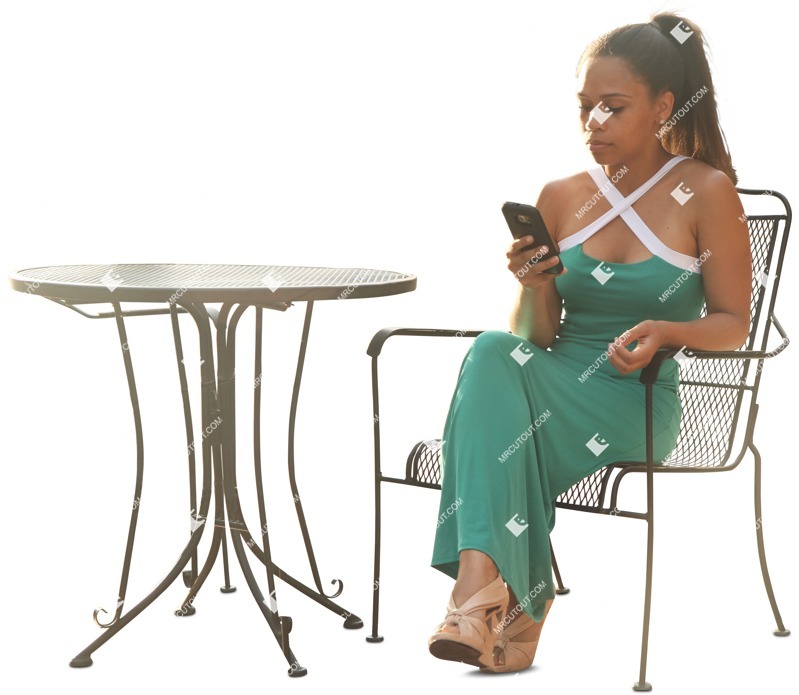 Woman with a smartphone sitting people png (1509)
