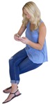 Woman with a smartphone sitting people png (3131) - miniature