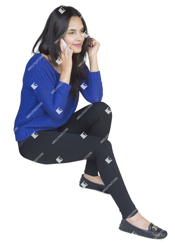 Woman with a smartphone sitting people png (767)
