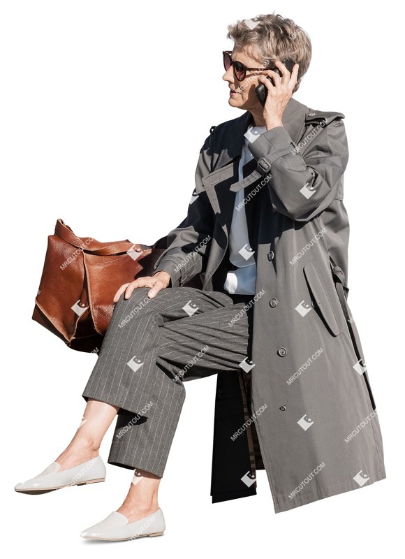 Woman with a smartphone sitting people png (12635)