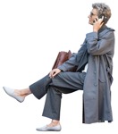 Woman with a smartphone sitting people png (11530) | MrCutout.com - miniature