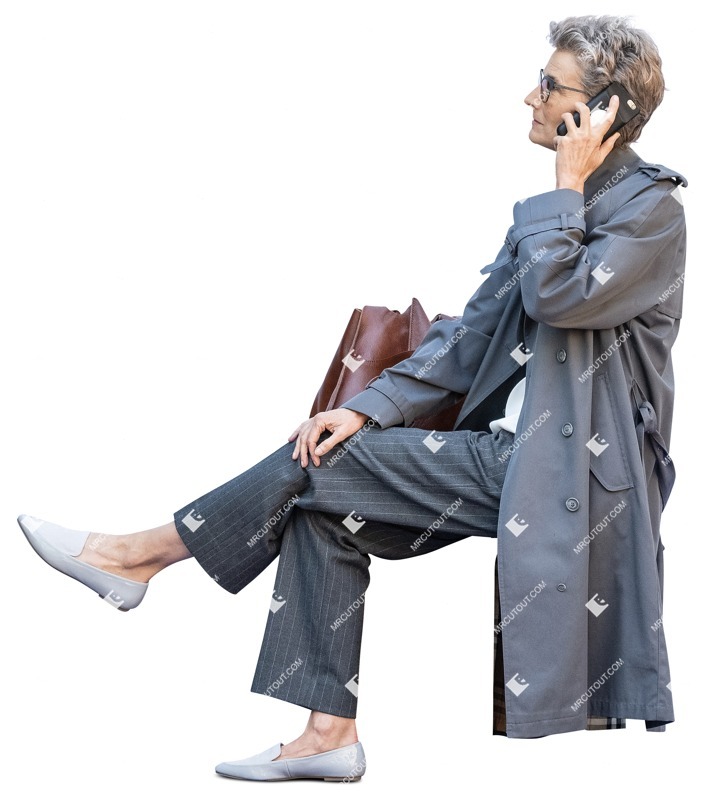 Woman with a smartphone sitting people png (12462)