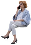 Woman with a smartphone sitting people png (13417) - miniature