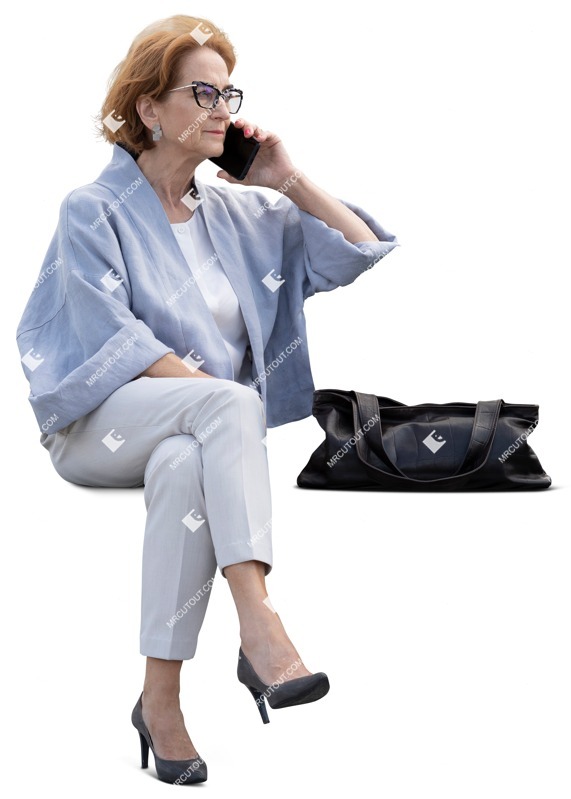 Woman with a smartphone sitting people png (11703)