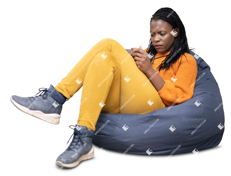 Woman with a smartphone sitting png people (12716)