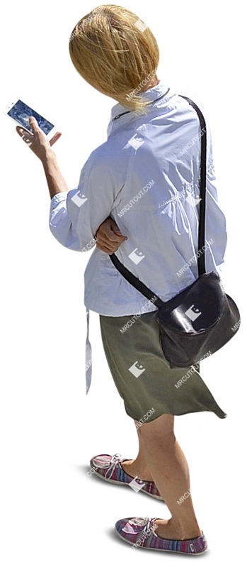 Woman with a smartphone standing human png (3678)
