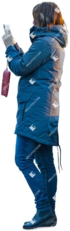 Woman with a smartphone standing people png (2948)