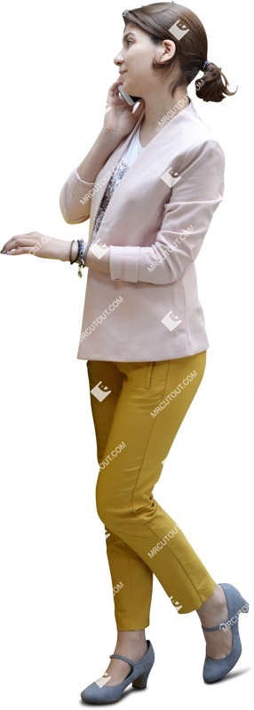 Woman with a smartphone standing photoshop people (6809)