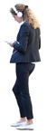Woman with a smartphone standing  (7869) - miniature