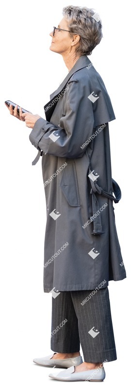Woman with a smartphone standing photoshop people (12825)
