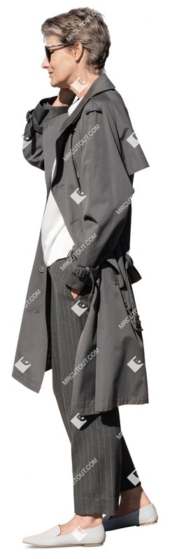 Woman with a smartphone standing people cutouts (13021)