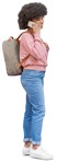 Woman with a smartphone standing people png (11912) - miniature
