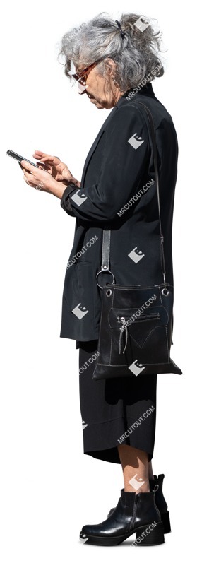 Woman with a smartphone standing png people (15716)