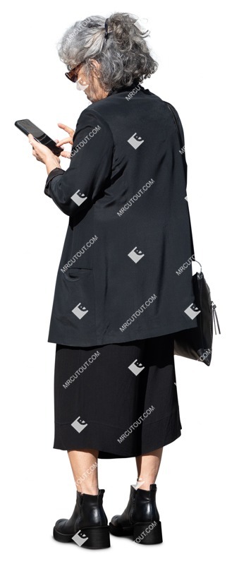Woman with a smartphone standing png people (16418)