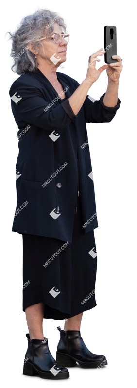 Woman with a smartphone standing png people (16367)