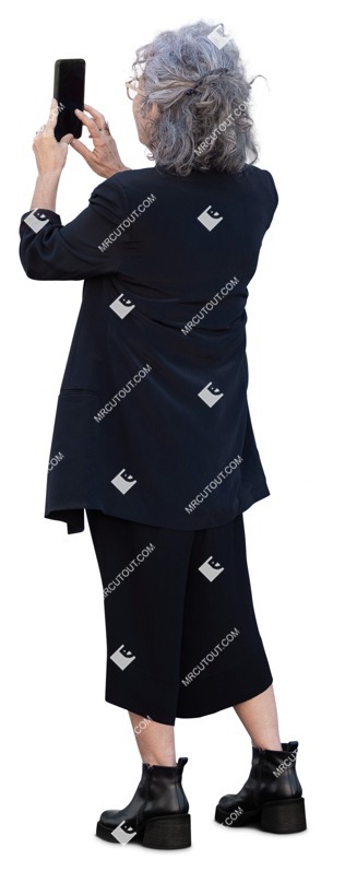 Woman with a smartphone standing png people (15413)